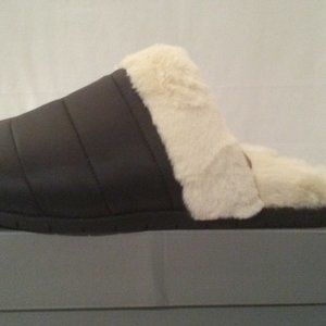 VIONIC Black Josephine Faux Fur Slippers - Size 9.5M Women